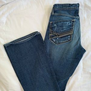 BKE Denim Jeans FULTON Sz 30.  Dark Distressed Bootcut Style: KBK1838R 30/30